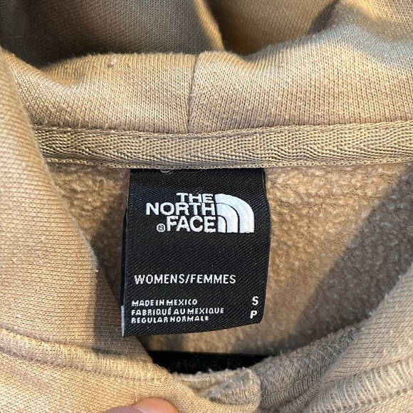 The North Face Sweater Womens Small Hoodie Pullover Tan White Logo Half Dome - Picture 8 of 8